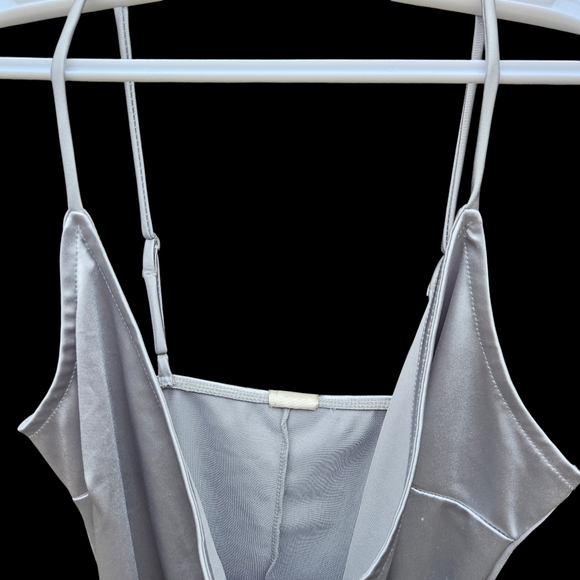 E.L.H STUDIO Elegant Silver Draped Dress Women Size S - Picture 8 of 15